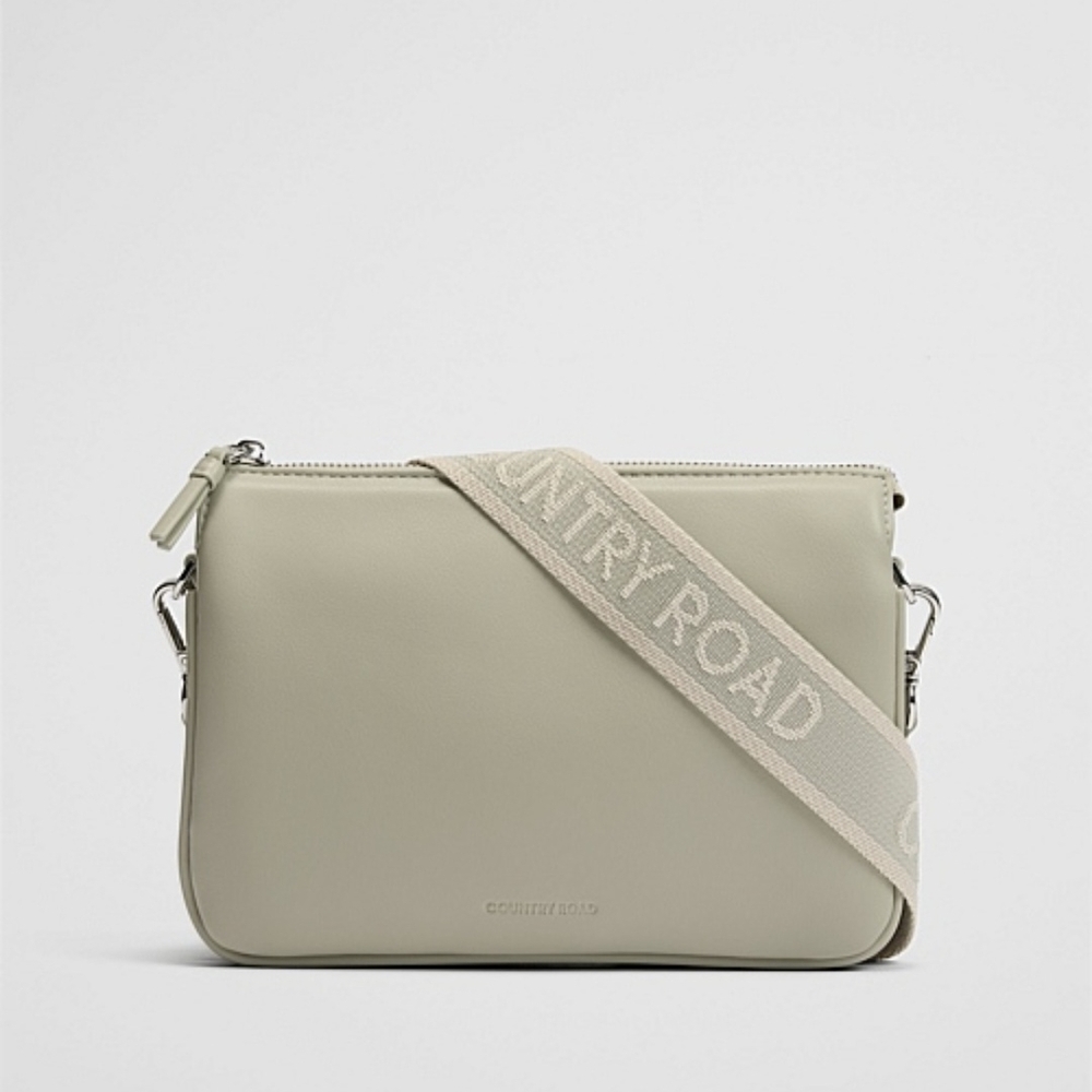 Country Road Accordion Crossbody Bag in Light Olive